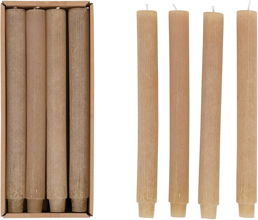 Creative Co-Op Unscented Pleated Taper Candles in Box, Set of 12 | Amazon (US)