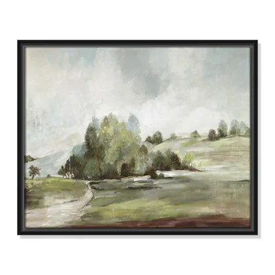 Concorde Green Country Road by Allison Pearce - Floater Frame Print on Canvas | Wayfair North America