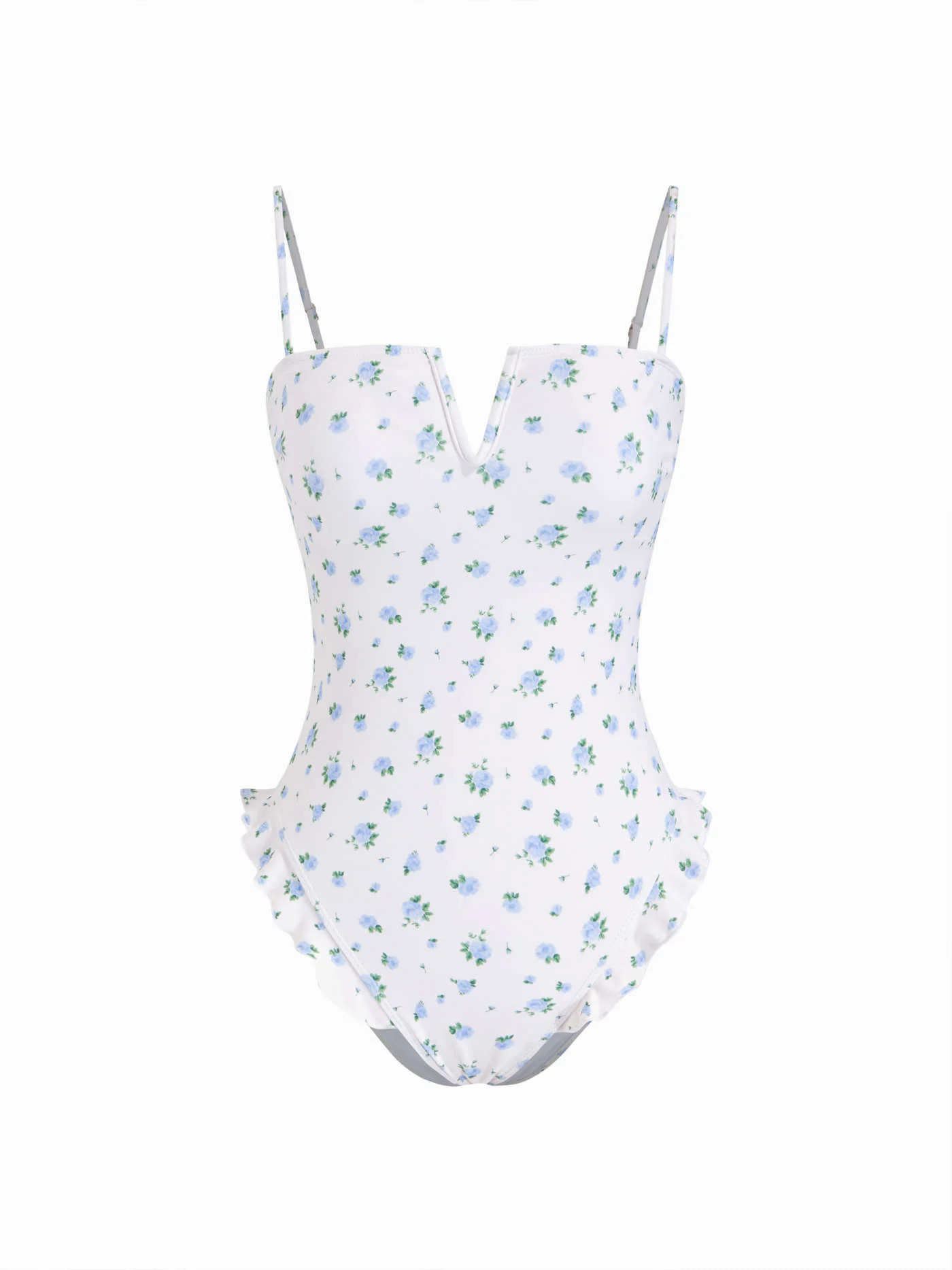 Texture Square Neck Ruffled Trim Bowknot One Piece Swimsuit $22.90Flash Shipping | Cider