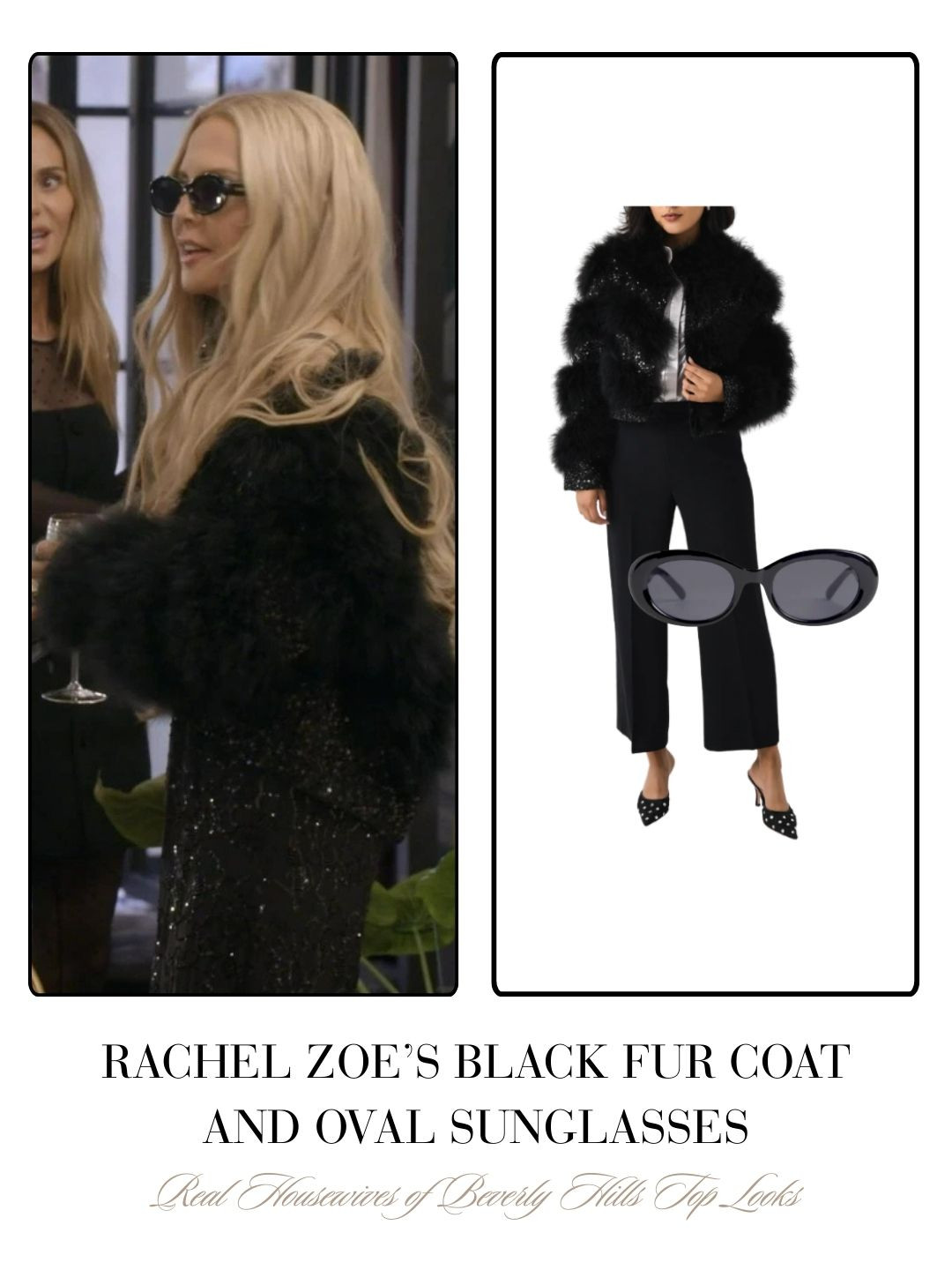 Rachel Zoe's Black Fur Coat and Oval Sunglasses Speed Dating 

 
