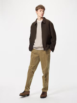 Men's Smart Ankle Pants Corduroy Tall Brown Large UNIQLO US | UNIQLO (US)