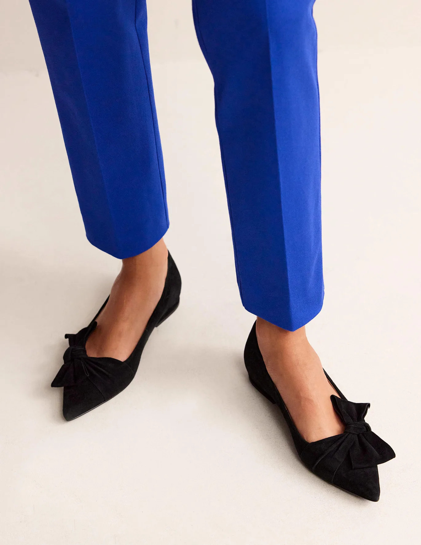 Suede-Bow Ballet Flats | Boden (US)