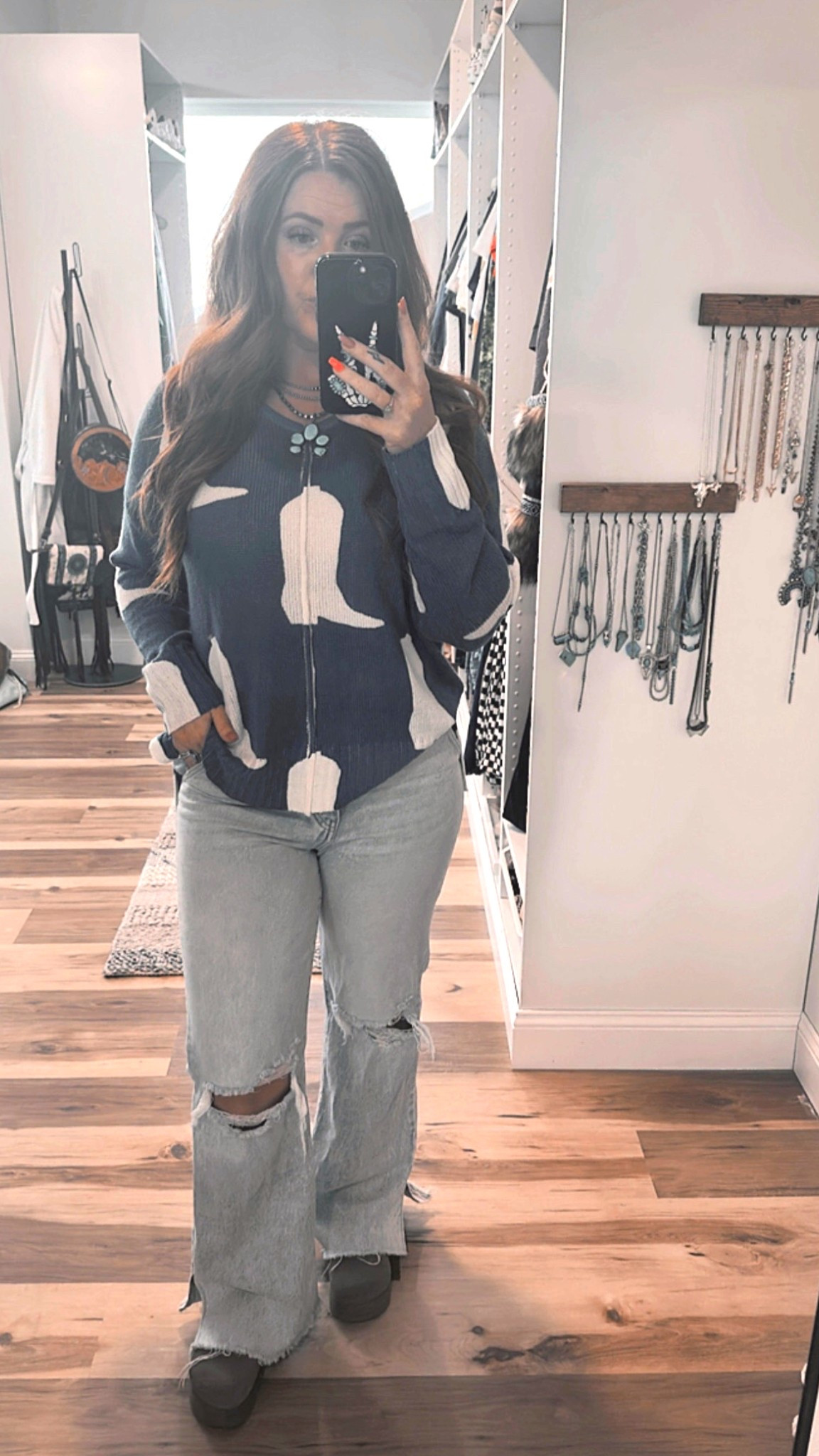 Casual Western Outfit, exact sweater is from RockandRoll Denim

#LTKFindsUnder100 #LTKShoeCrush #LTKStyleTip