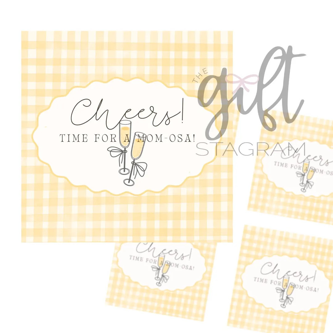 Cheers! Time for A Mom-osa Gift Tag | DIGITAL DOWNLOAD | Mother's Day Printables - Etsy | Etsy (US)