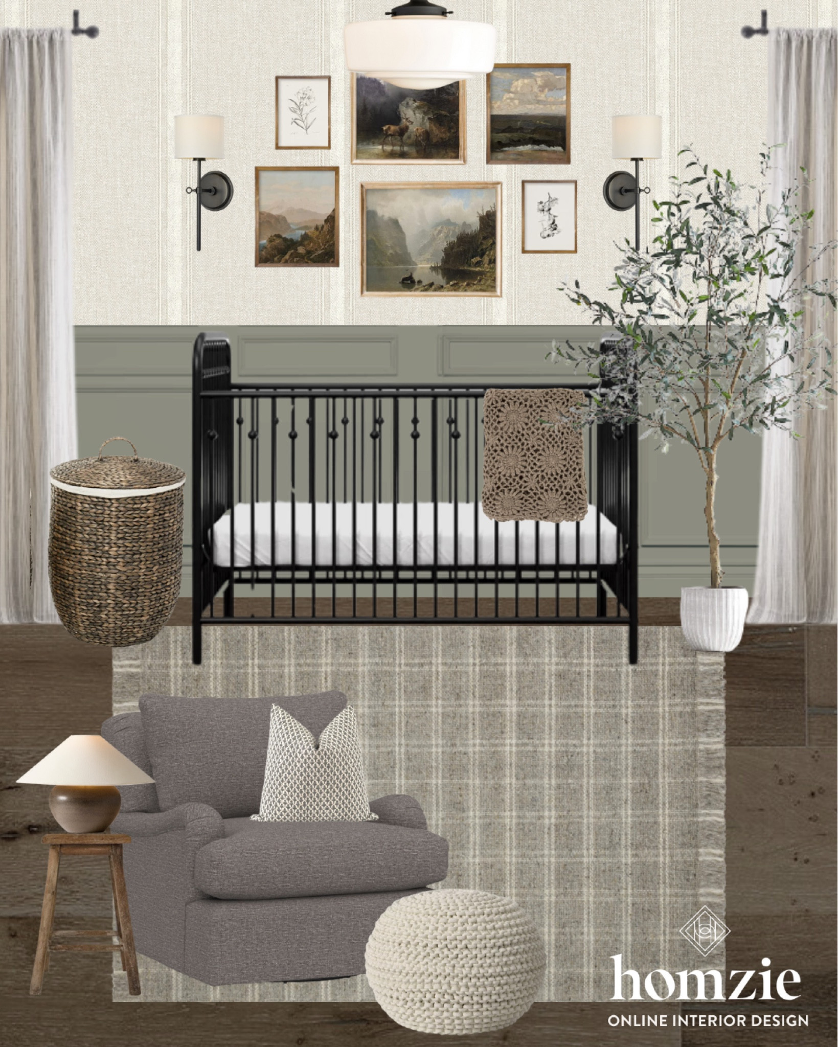 We love this modern vintage moody gender neutral nursery! The black crib, plaid rug? And fun table lamp make this space so cozy! 

#LTKbump #LTKbaby #LTKhome
