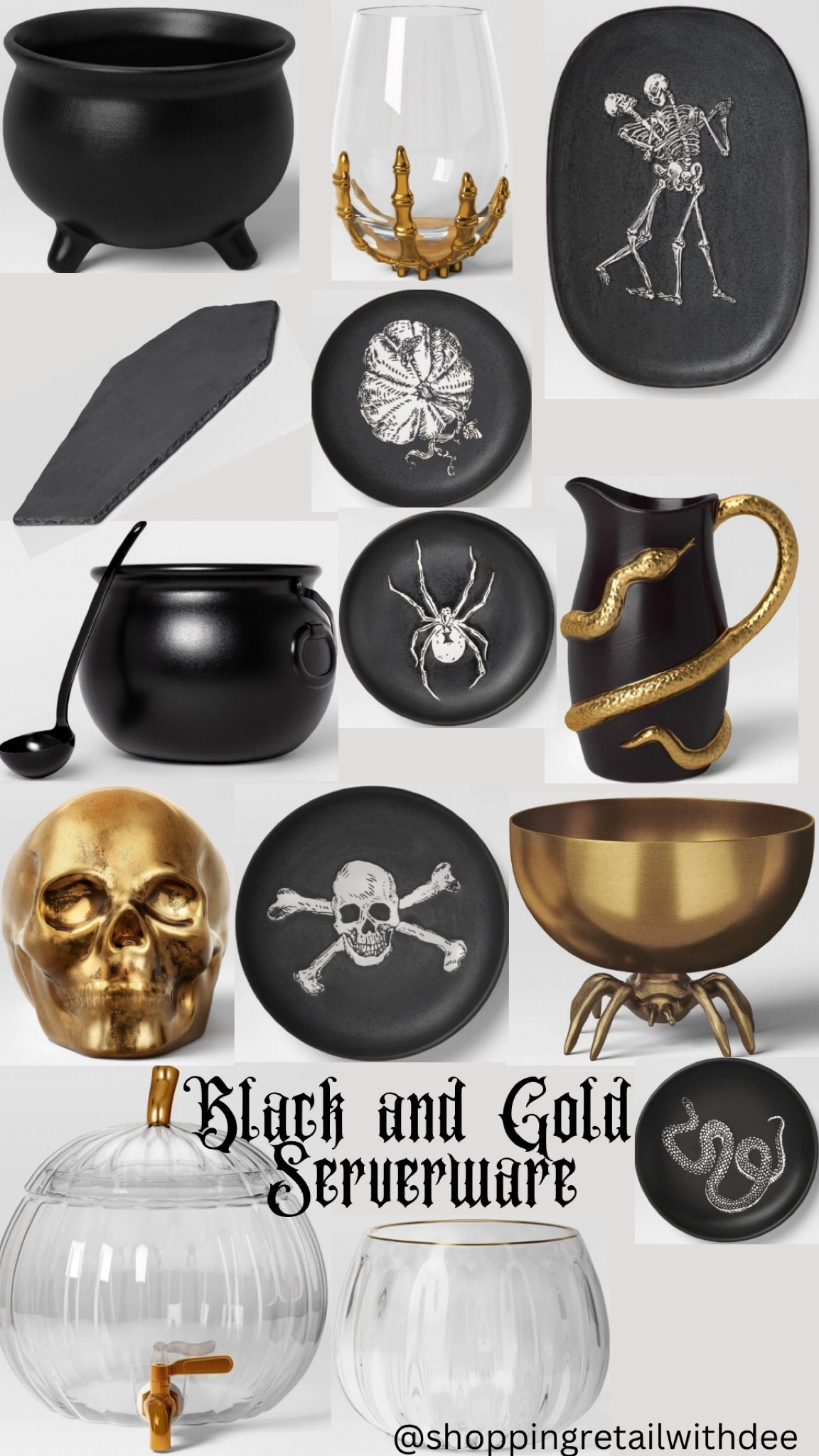 Black and gold Halloween serverware for parties and events etc Halloween server ware 

#LTKSeasonal #LTKHome #LTKParties