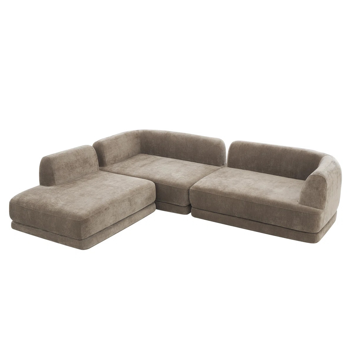 Elio 115" Modern L-Shaped Modular Compressed Sectional Sofa with Deep Seating and Chaise Lounge | Wayfair North America