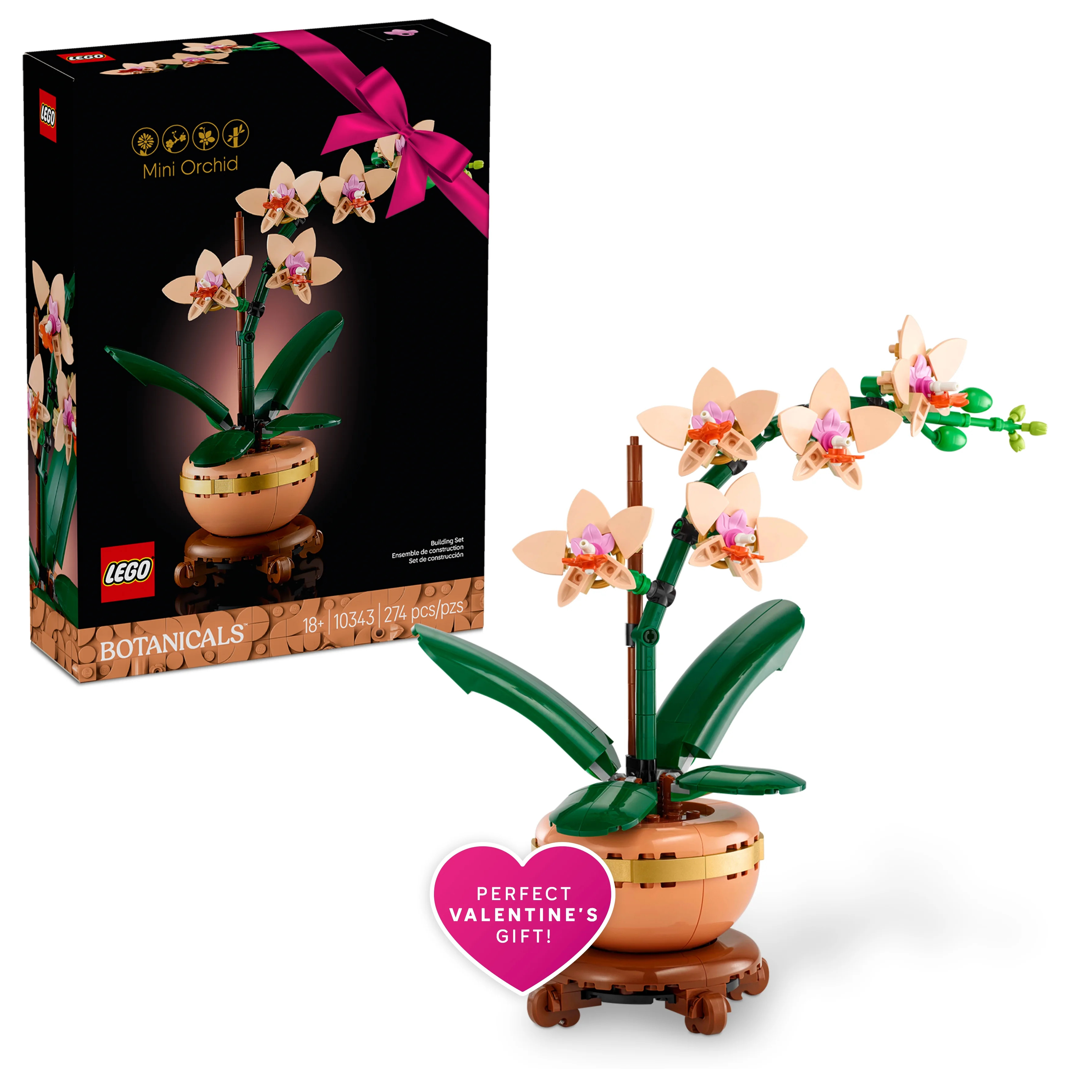 LEGO Botanicals Mini Orchid Building Set - Artificial, Fake Orchid for Home Décor, Adults Ages 1... | Walmart (US)