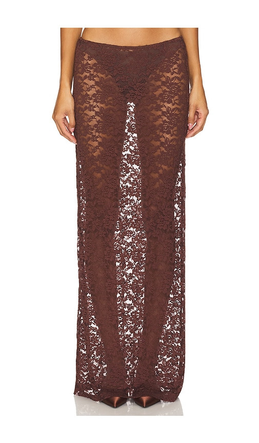 LIONESS Black Swan Lace Maxi in Brown. - size L | Revolve Clothing (Global)