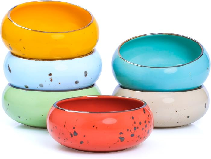 Small Hand Craft Dessert Bowls - 13.5oz, Set of 6 - Microwave, Oven, Dishwasher Safe, Ice Cream, ... | Amazon (US)