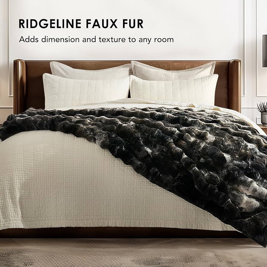 EVERGRACE Ultra Soft Luxury Fluffy Ridgeline Faux Rabbit Fur Bubble Throw Blanket, Thick Warm Fuz... | Amazon (US)