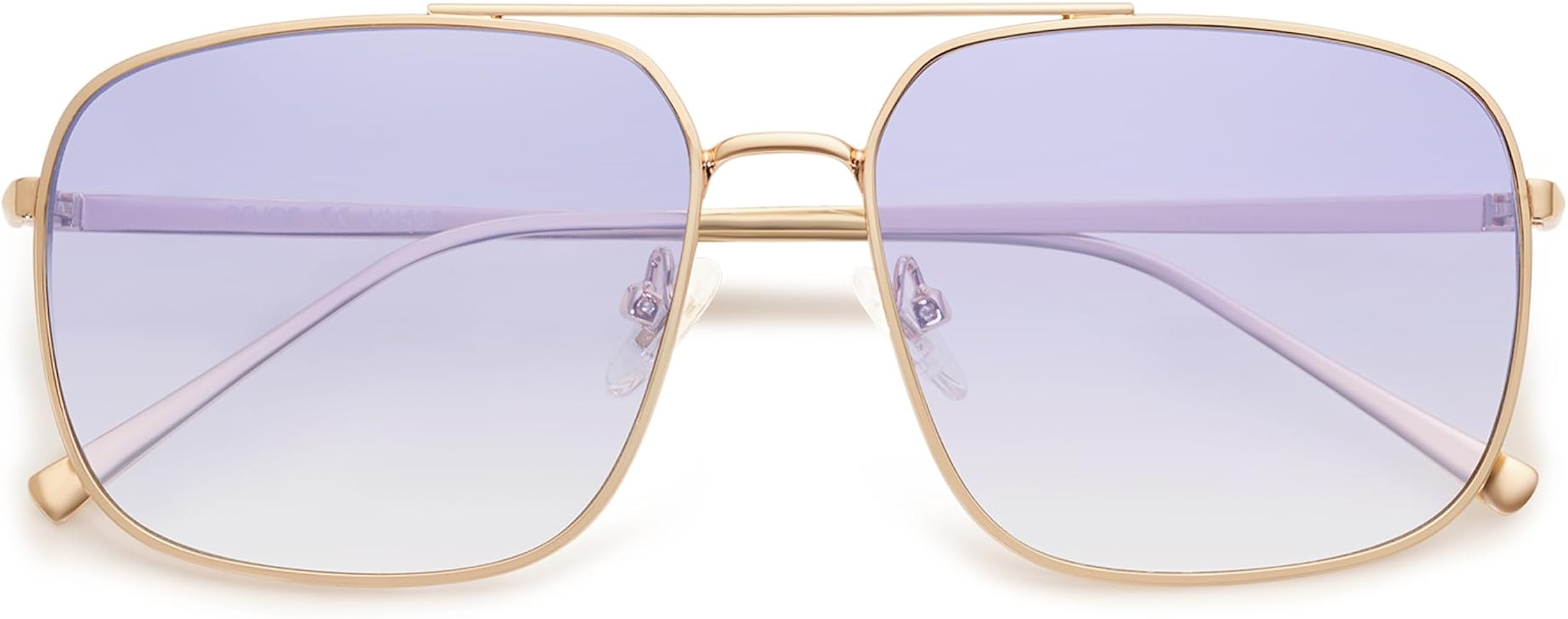 SOJOS Trendy Square Aviator Sunglasses for Women Men, Gold Frame Light Tint Gradient Shades SJ117... | Amazon (US)