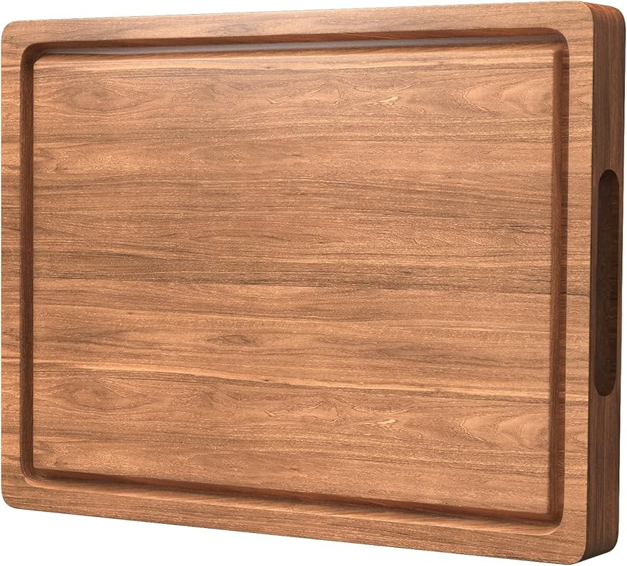 Acacia Wood Cutting Boards for Kitchen, 17x12 Inch Butcher Block with Deep Juice Grooves & Non-Sl... | Amazon (US)