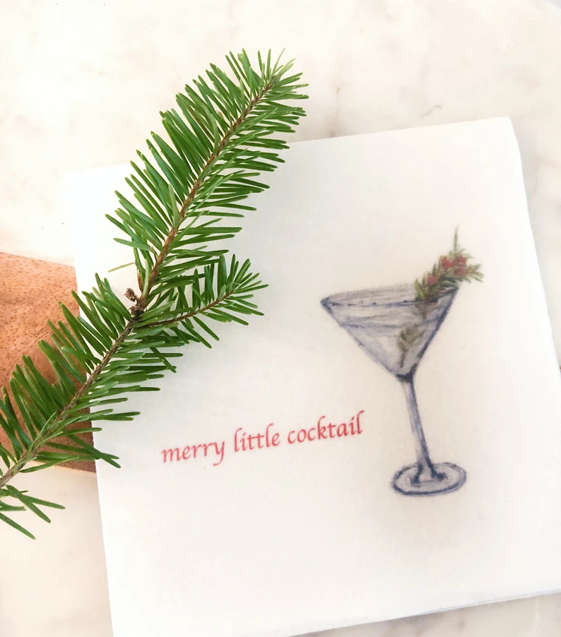 Merry Little Cocktail Napkin Set | Etsy (US)