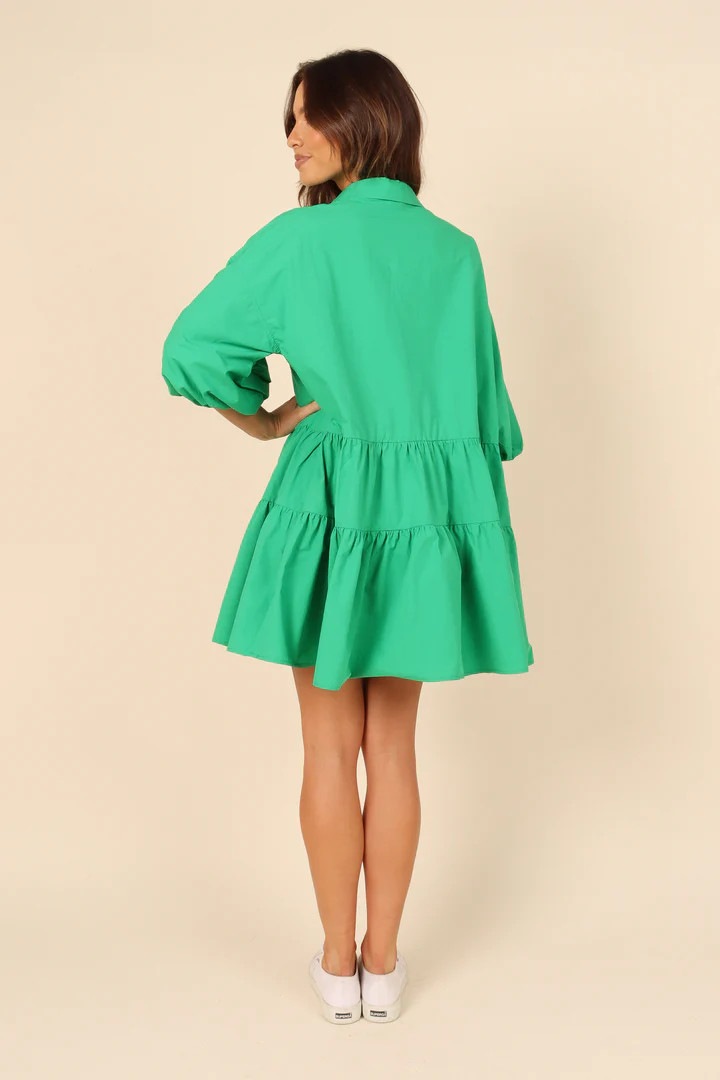 Ryley Tier Mini Dress - Green | Petal & Pup (US)
