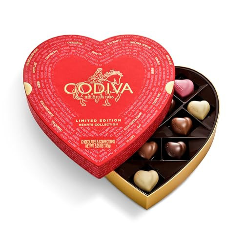 Godiva Gold Heart Belgian Chocolate Box, Assorted Chocolates with Ganache and Pralinés, Elegant Valentine’s Day Gift for Her, 14 Pc | Amazon (US)