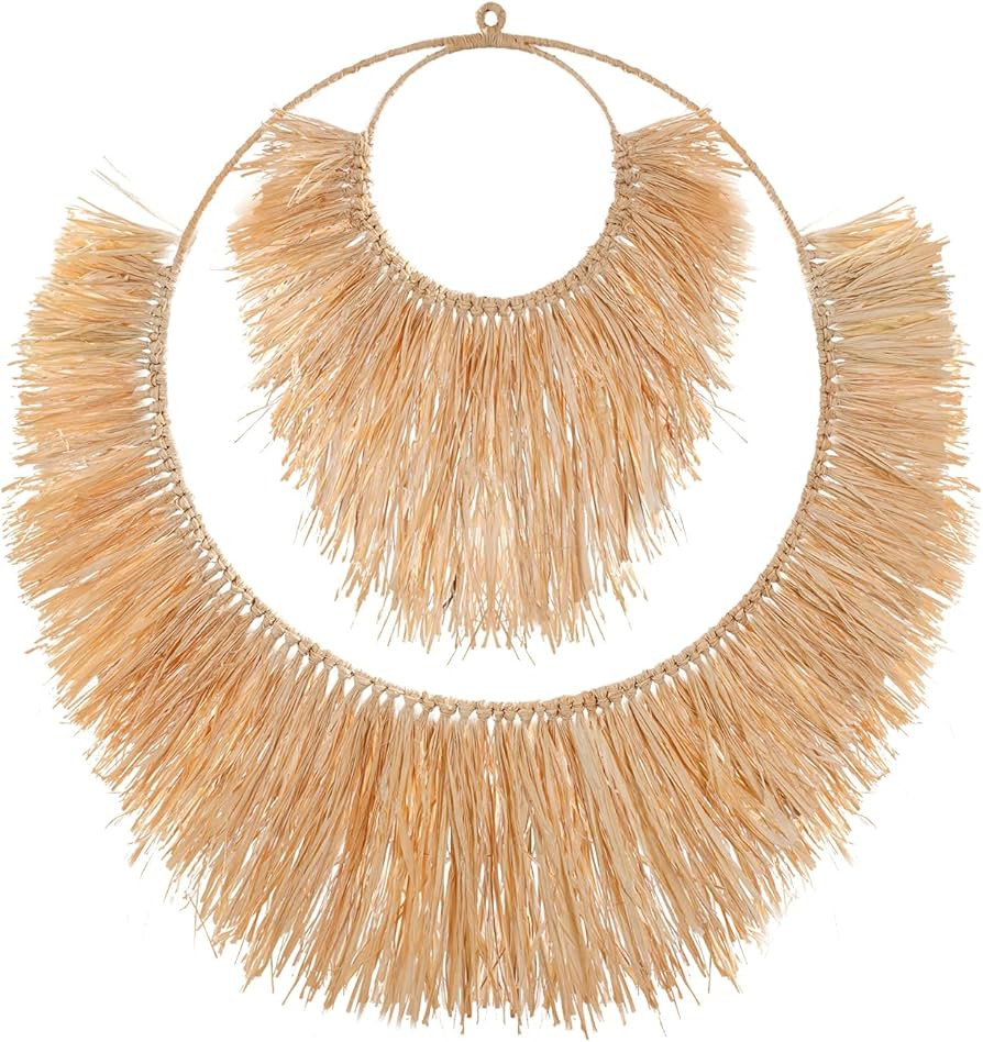 London Collective Décor Boho Decor Wall Hanging Rattan Seagrass I Art for Bedroom Decorations Li... | Amazon (US)