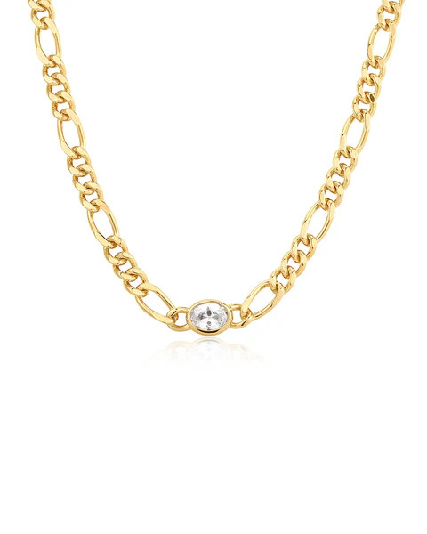 The Oval Bezel Chain Necklace | Luv Aj