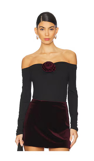 Steve Madden Rosetta Top in Black. - size L | Revolve Clothing (Global)