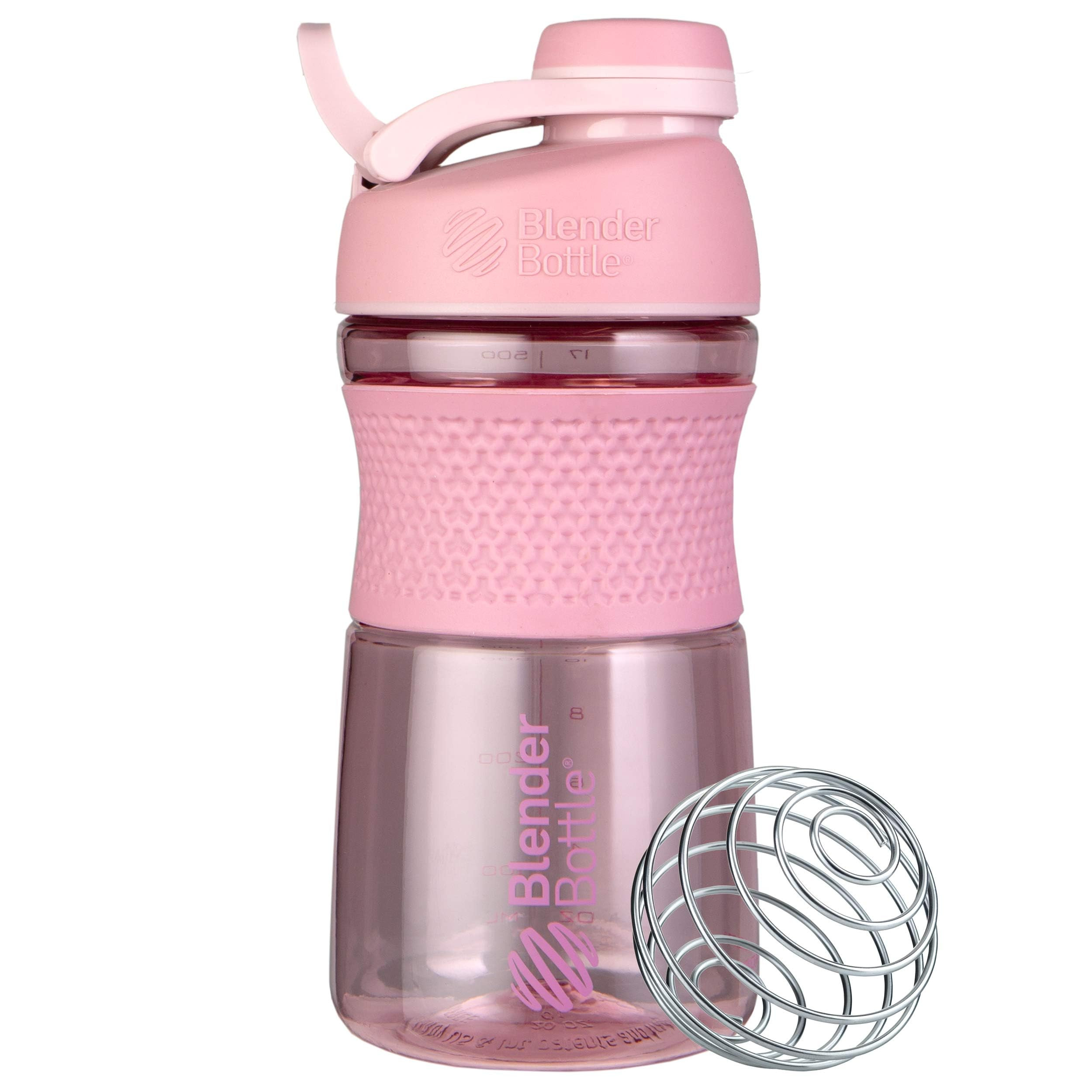 BlenderBottle SportMixer Shaker Bottle Perfect for Protein Shakes and Pre Workout, 20-Ounce, Rose | Amazon (US)