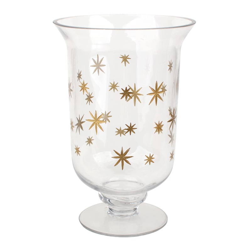 Willow Crossley Gold Etched Star Glass Vase, 8.7" | At Home