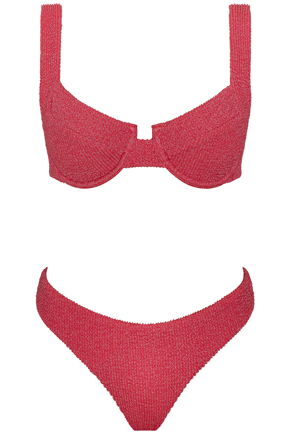 Laguna Bikini Crinkle Raspberry Set | VETCHY LLC