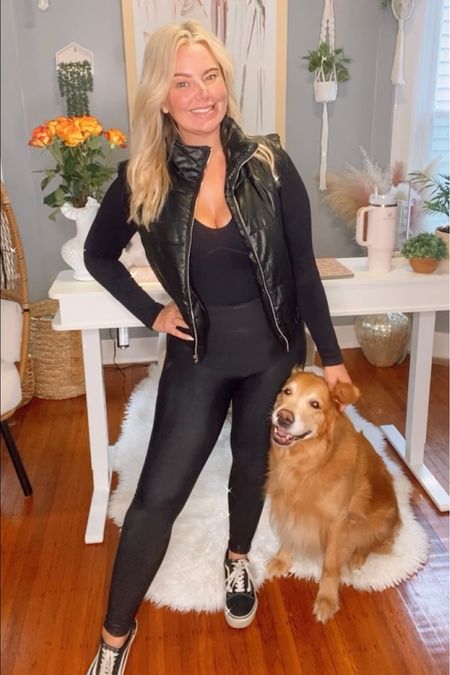 Easy casual fall outfit with my new favorite faux leather Amazon vest. My bodysuit is a new favorite too that comes in multiple colors. 

#LTKworkwear #LTKstyletip #LTKfindsunder50