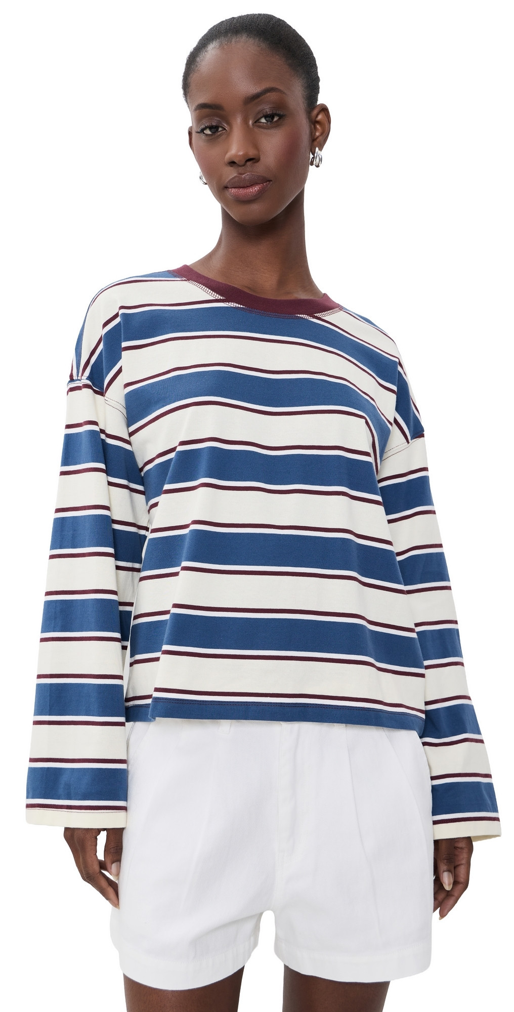DAZE Salinas Easy Long Sleeve Tee Cove Stripe M | Shopbop