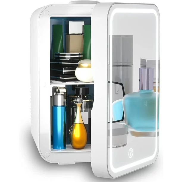 WERSEON Mini Fridge 6L Portable Beauty Makeup Skincare Fridge Cosmetic LED Mirror Refrigerator wi... | Walmart (US)