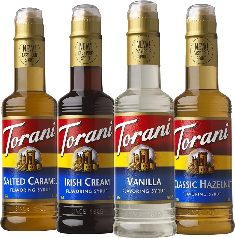 Torani Syrup, Coffeehouse Variety Pack, 4 12.7 Ounce Bottles (Vanilla, Salted Caramel, Classic Ha... | Amazon (US)