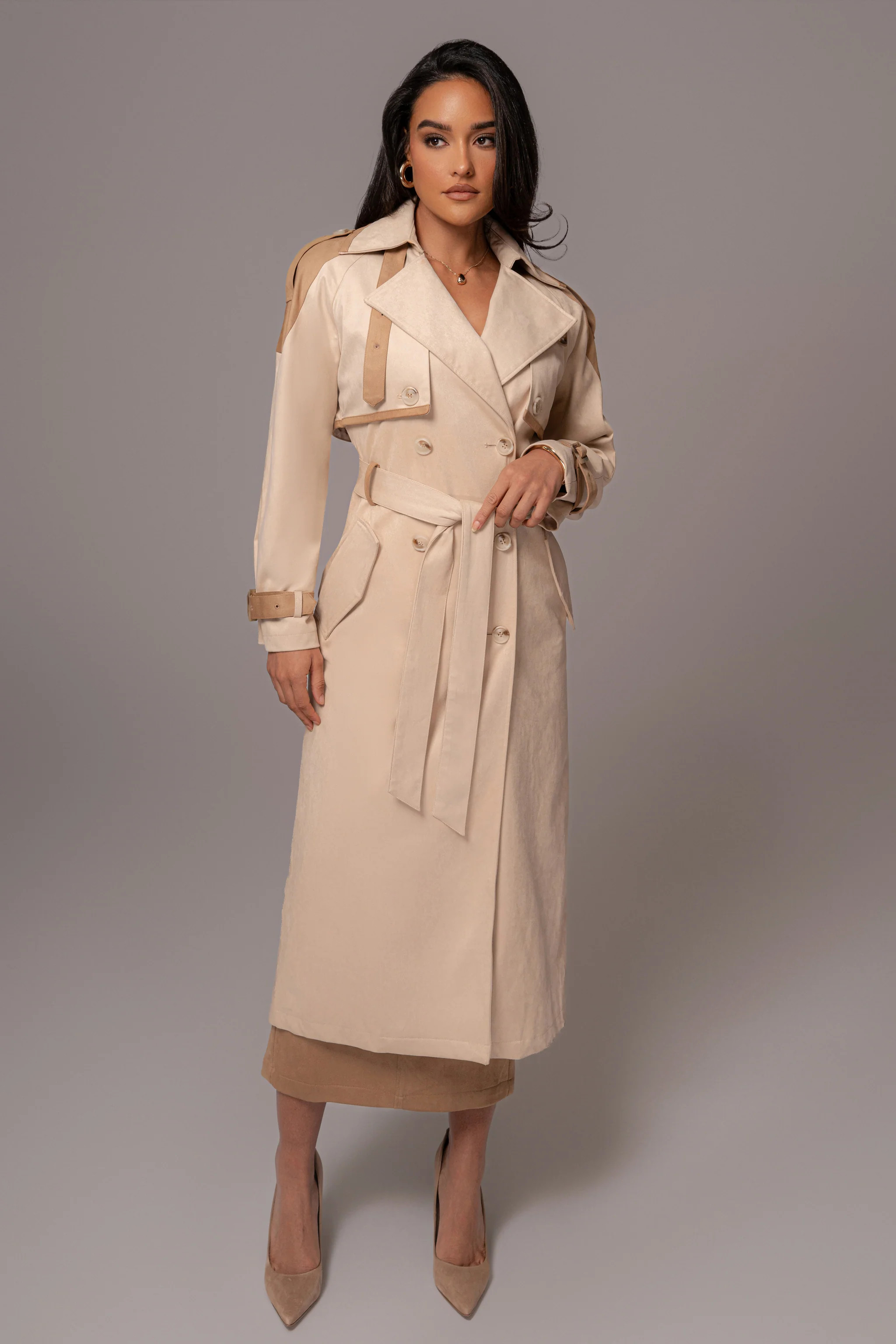 Tan Elite Suede Coat | JLUXLABEL