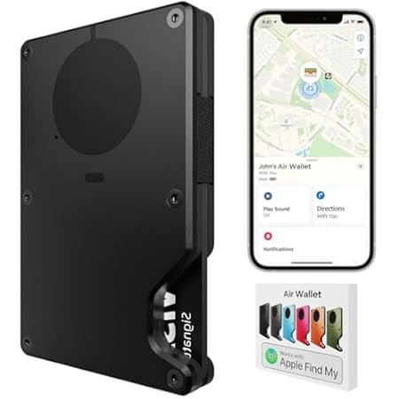 Personalized E-Ink Air Tag Wallet - Trackable Wallet with Custom Electronic photo/Text/Contact information, Slim RFID Credit Card Holder build-in Find My Tracker, Gift for Men/Women. (Black) | Amazon (US)