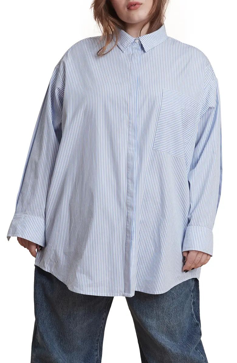 Maeve Oversize Button-Up Poplin Shirt | Nordstrom