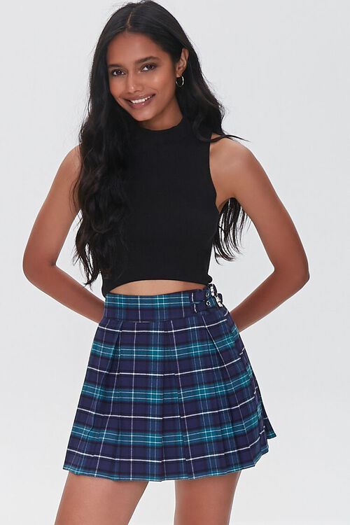 Buckled Plaid Pleated Skirt | Forever 21 (US)