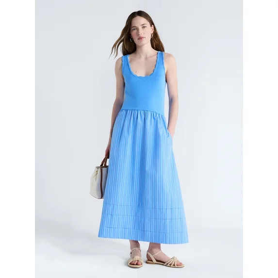 Free Assembly Women's and Women's Plus U-Neck Mixy Dress, Sizes XS-4X | Walmart (US)