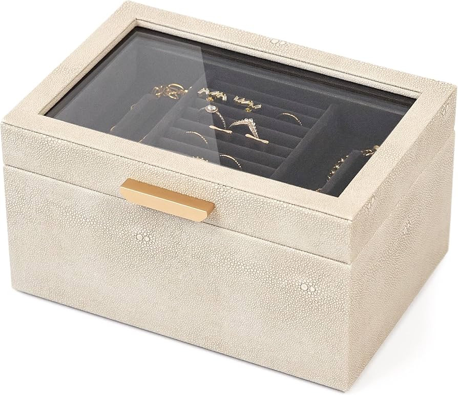 CASE ELEGANCE Petite 3 Tier Jewelry Box, Storage & Display Case for Bracelets Earrings Rings Neck... | Amazon (US)