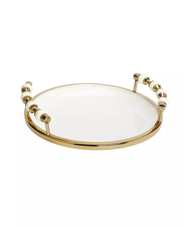 Classic Touch Flat Round Plate with Beaded Design, 11 | Macy's