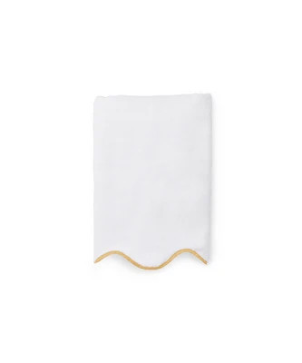 Pair of Amelia Scalloped Hand Towels, Mustard | Rebecca Udall UK