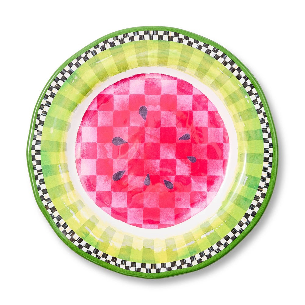 Watermelon Melamine Dinner Plates, Set of 4 | MacKenzie-Childs
