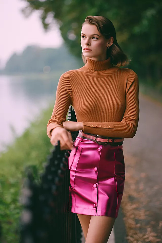 Maeve Button-Sleeve Turtleneck | Anthropologie (US)