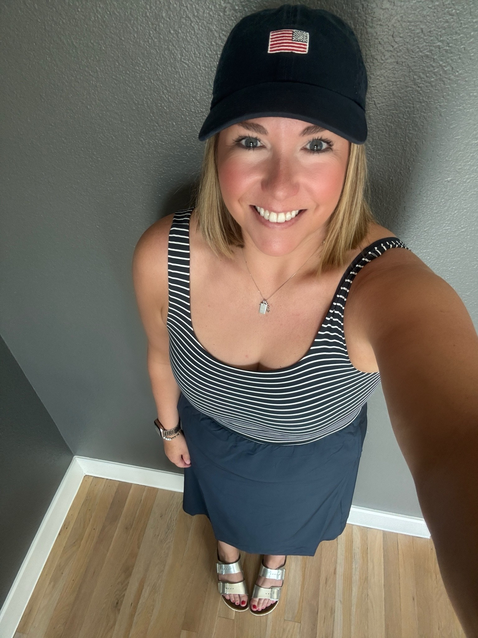 🇺🇸🇺🇸🇺🇸 I am here for all things Americana right now! Between the World Cup and 4th of July coming up I can’t help but want to pull out all the red,white and blue. This dress is currently on sale and has a built in bra… say less! Added my flag hat and some Birkenstocks for a casual look but felt very on theme still!

#LTKootd #LTKMidsize #LTKSaleAlert