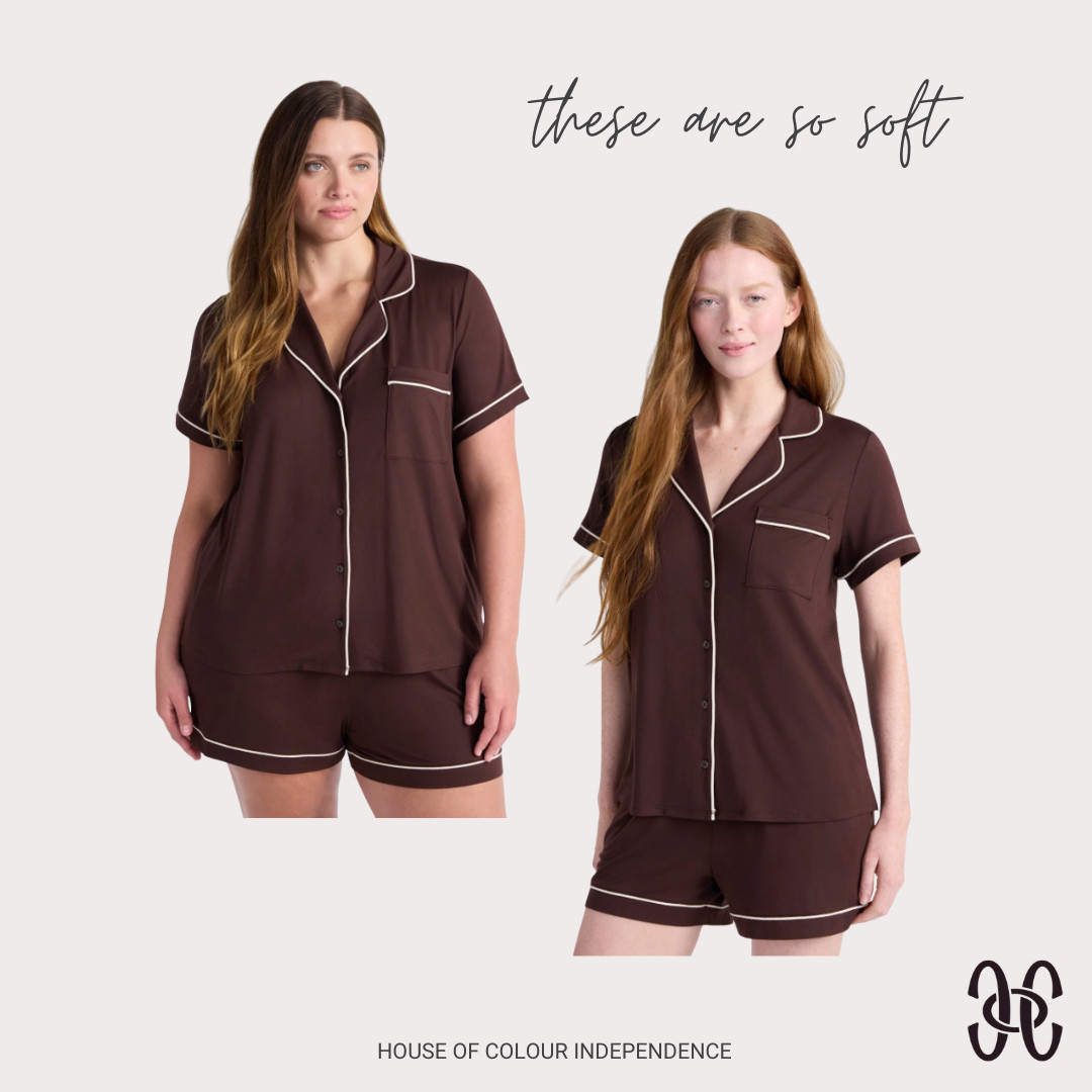 Gorgeous brown pajamas for #hocautumn. These could be an option for #hocspring too. I own these in red (work for all seasons) and they are so comfy. House of Colour  

 #LTKFindsUnder50