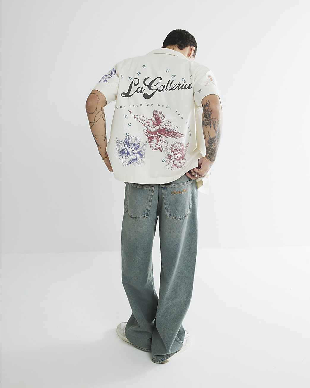 White Regular Fit Studio Cherub Polo Shirt | River Island UK & IE