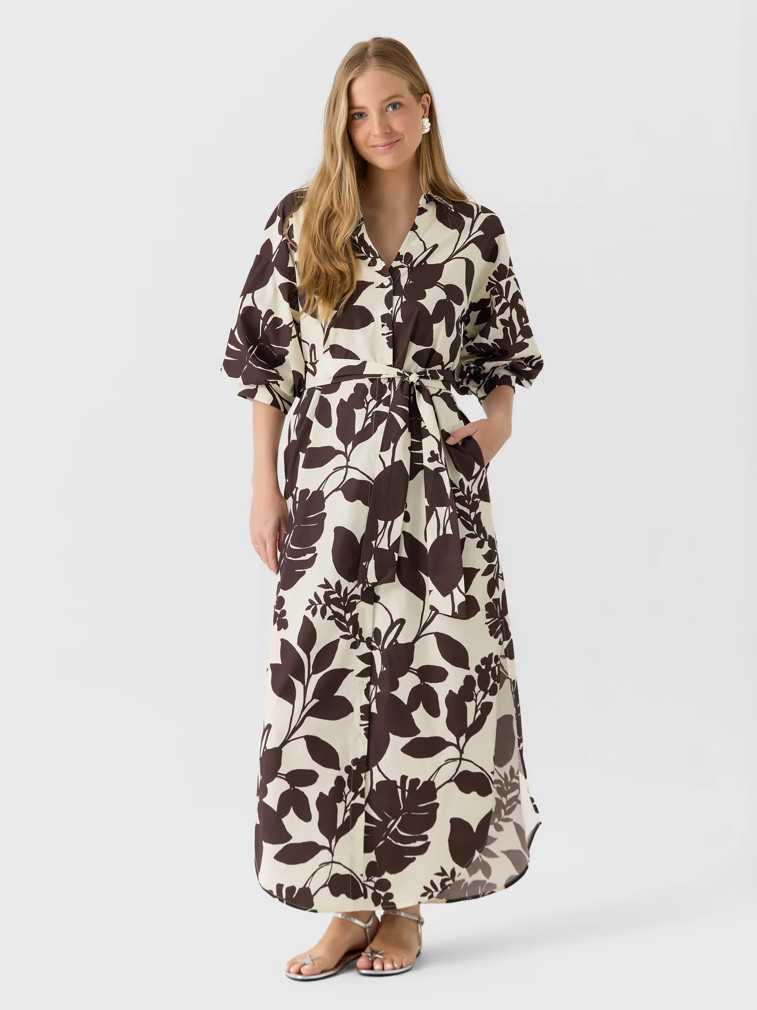 BROCHU WALKER
                      
                     Women's The Kate Printed Maxi Dress | Saint Bernard