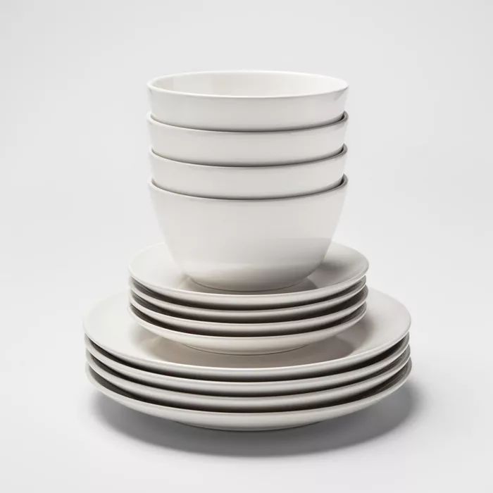 12pc Stoneware Avesta Dinnerware Set White - Project 62™ | Target