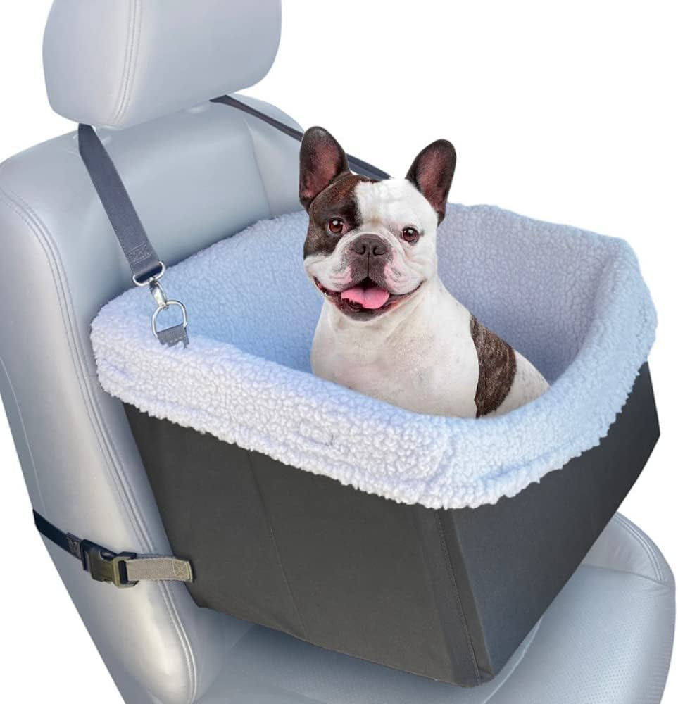 Dog Car Seat for Small Dogs with Chin Rest- Grey Dog Booster Seat - Washable and Adjustable Pet T... | Amazon (US)