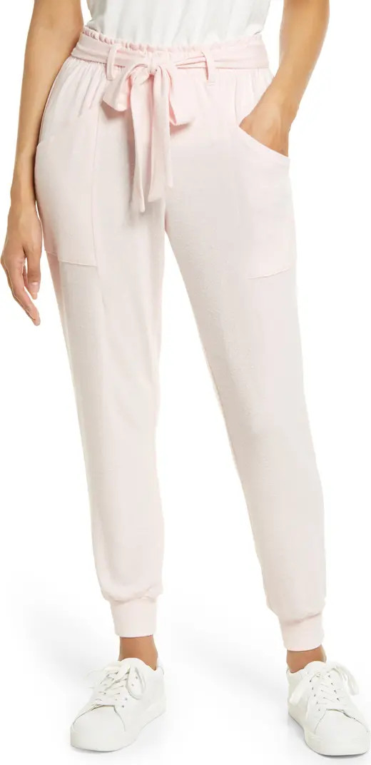 Cozy Fleece Belted Joggers | Nordstrom