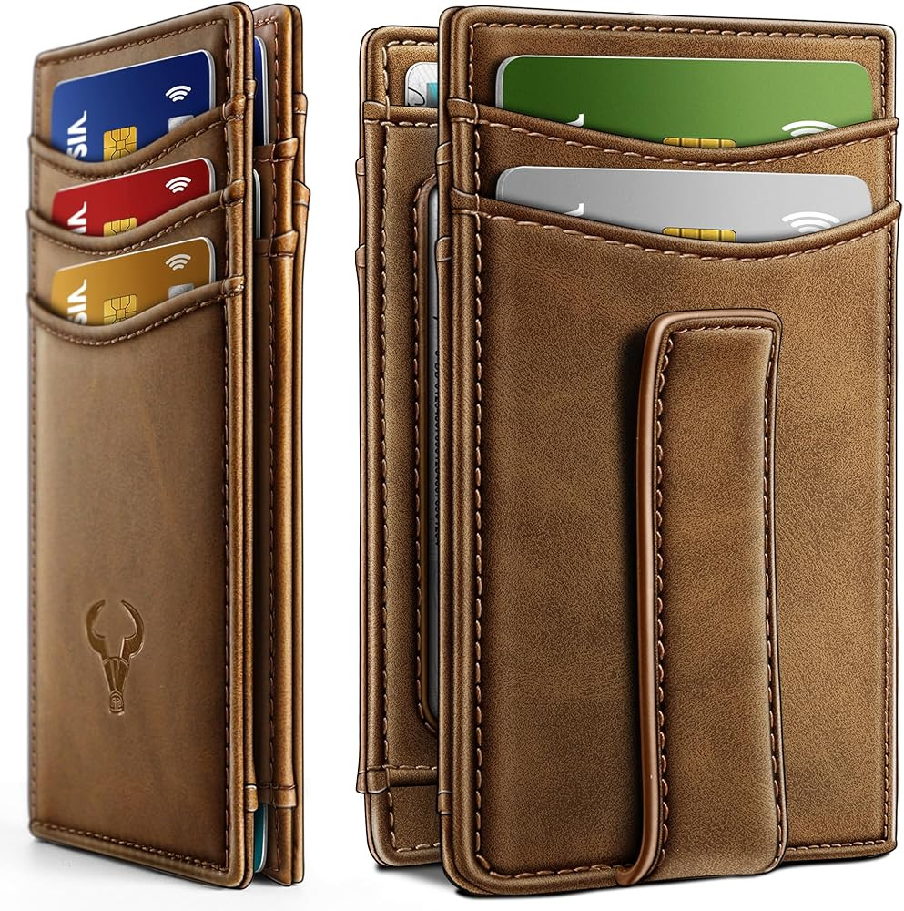 BULLIANT Magnetic Closure Slim Wallet-Genuine Leather Front Pocket Wallet for Men,RFID Blocking,H... | Amazon (US)