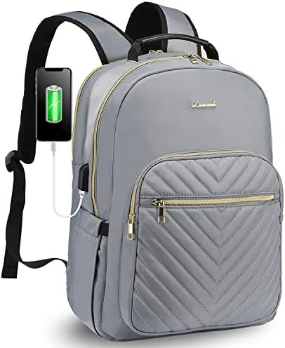 LOVEVOOK Laptop Backpack for Women,Laptop Bag for Women 15.6 inch,Waterproof Travel Backpack Purs... | Amazon (US)