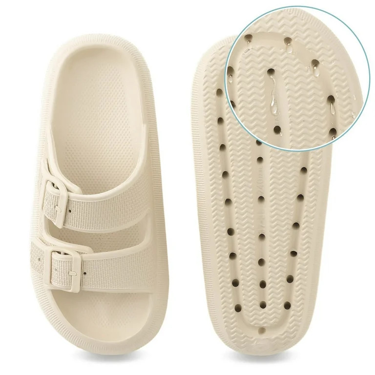 Ecetana Slides Sandals for Women Cloud Slides Pillow House Sandals Non-slip Shower Shoes | Walmart (US)